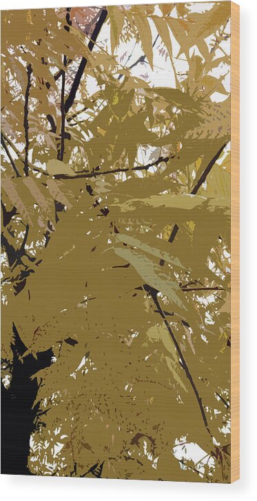 Leaf Wood Print featuring the digital art Golden Leaves by Eric Forster