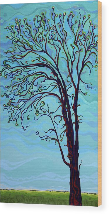 Tree Wood Print featuring the painting I Am Tremendous by Amy Ferrari