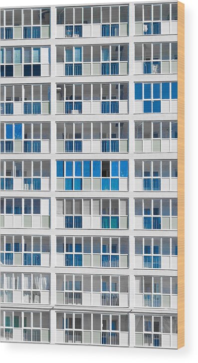 Print Sale Wood Print featuring the photograph Modern Desaturated Housing Block in Russia by John Williams