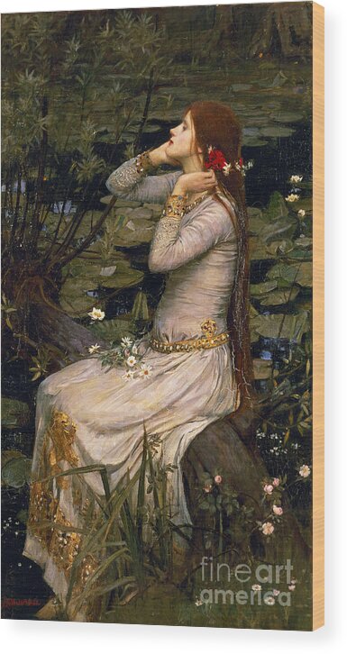 Ophelia Wood Print featuring the painting Ophelia by John William Waterhouse