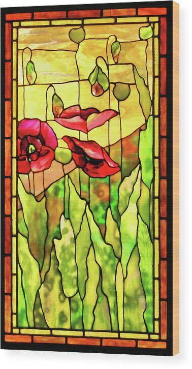 Stained Glass Wood Print featuring the photograph Poppies 2 by Kristin Elmquist