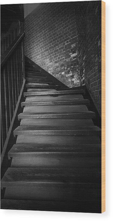 Stair Wood Print featuring the photograph Stairway by Ester McGuire