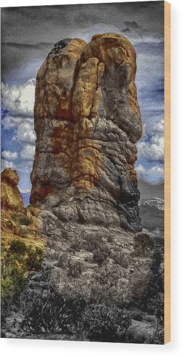 Landscape Wood Print featuring the digital art Standing Tall by Richard Baron