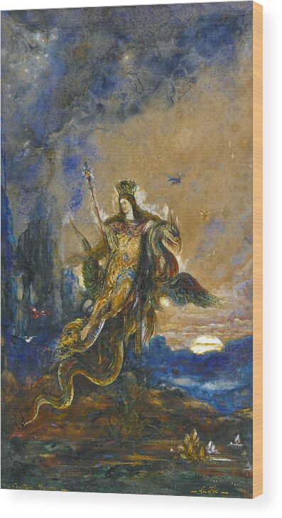 Gustave Moreau Wood Print featuring the drawing The Fairy by Gustave Moreau