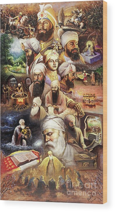 Sikhism Wood Print featuring the painting The Path by Art of Raman