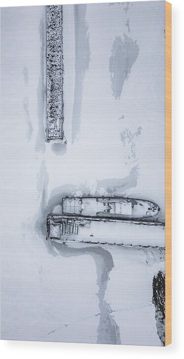 Boat Wood Print featuring the photograph Boat On Frozen Lake by Eser Karadag