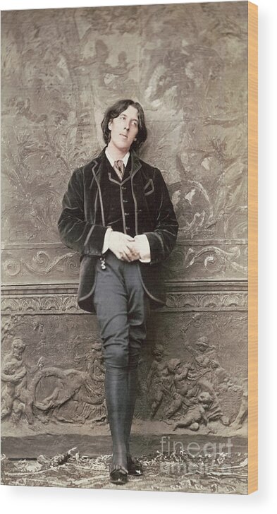 Wilde Wood Print featuring the photograph Oscar Wilde Photograph by Napoleon Sarony