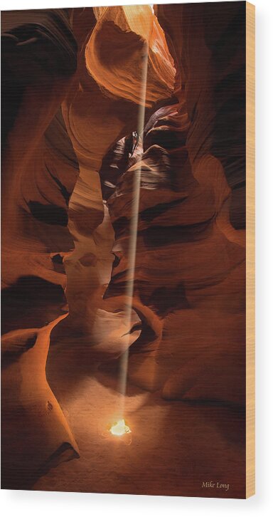 Az Wood Print featuring the photograph Sunbeam in Upper Antelope Canyon by Mike Long