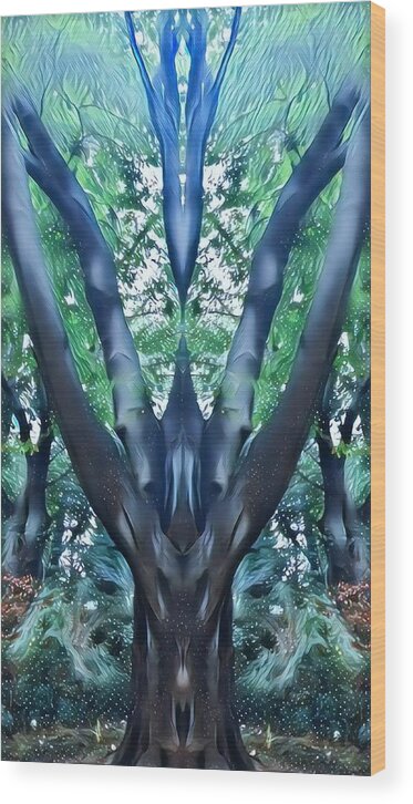 Nature Wood Print featuring the digital art The Spirits that dwell by Shawn Belton