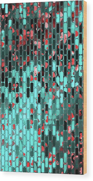 Psychedelic Wood Print featuring the painting The Wall - 01 by AM FineArtPrints