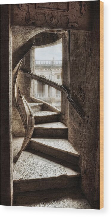 Stairway Wood Print featuring the photograph Tomar - Stairway to the cloister by Micah Offman