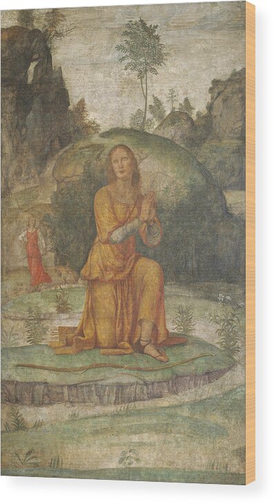  Wood Print featuring the painting Procris' Prayer to Diana #2 by Bernardino Luini
