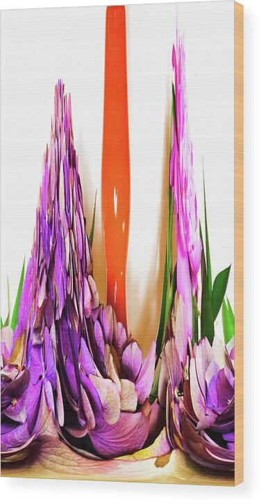 Flowers Wood Print featuring the digital art Abstract Flowers 2 by Kathleen Illes
