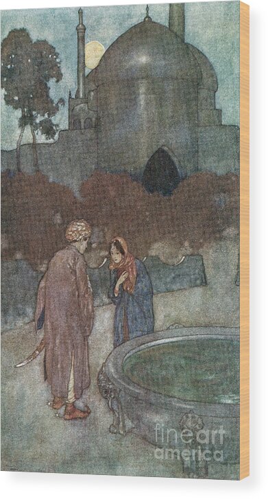 1001 Arabian Nights Wood Print featuring the drawing Arabian Nights, 1911 by Edmund Dulac