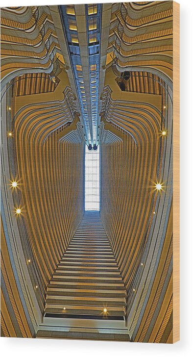 Hotel Wood Print featuring the photograph Atlanta Marriott Marquis Hotel Atrium 6 by Richard Krebs