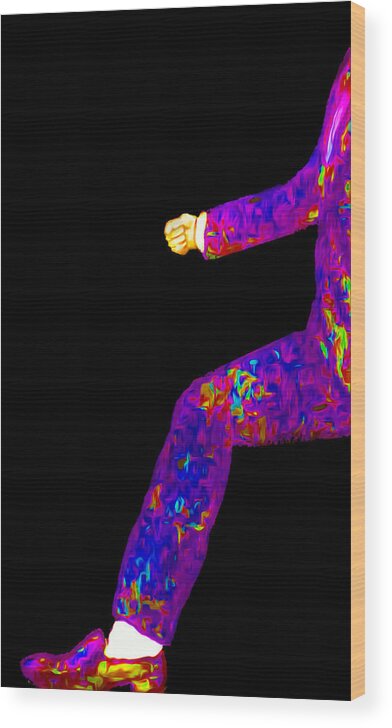 Abstract Wood Print featuring the digital art Best Foot Forward Abstract by Ronald Mills