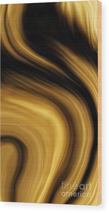 Golden Swirls Wood Print featuring the digital art Bossier by Glenn Hernandez