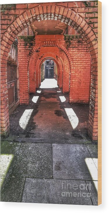 Bricks Wood Print featuring the photograph Brick Arches by Kimberly Furey