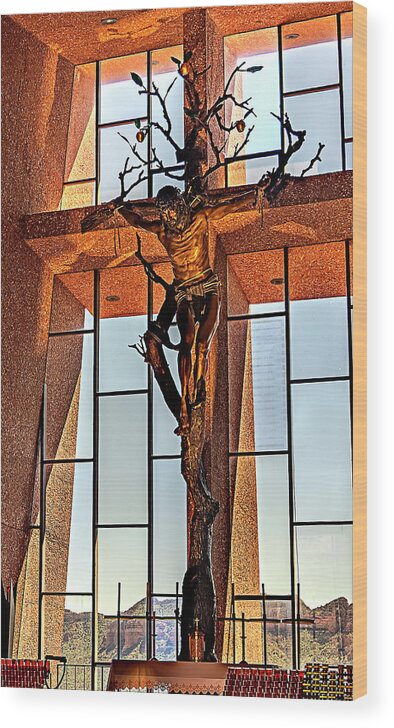 Sedona Wood Print featuring the photograph Crucifix by Al Judge