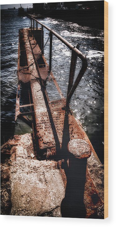 Docking Wood Print featuring the photograph Docking for rust by Micah Offman