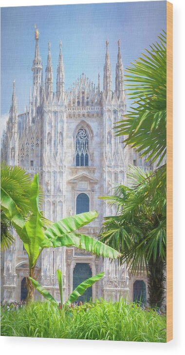 Milan Wood Print featuring the photograph Il Duomo Milan Italy Artistic by Joan Carroll