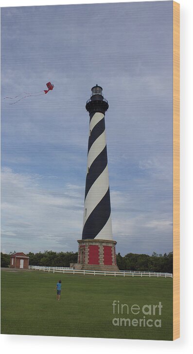 Obx Wood Print featuring the photograph Kite at Cape Hatteras by Annamaria Frost