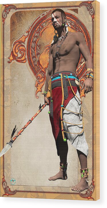 Warrior Wood Print featuring the digital art Kyrone by Williem McWhorter