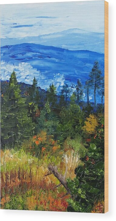 Clouds Wood Print featuring the painting Low Hanging Clouds by Joanne Stowell