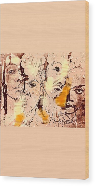  Wood Print featuring the mixed media Set it off pt.1 by Angie ONeal