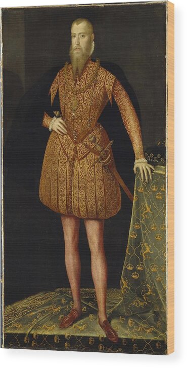  Wood Print featuring the painting Steven van der Meulen - King Erik XIV of Sweden by Les Classics