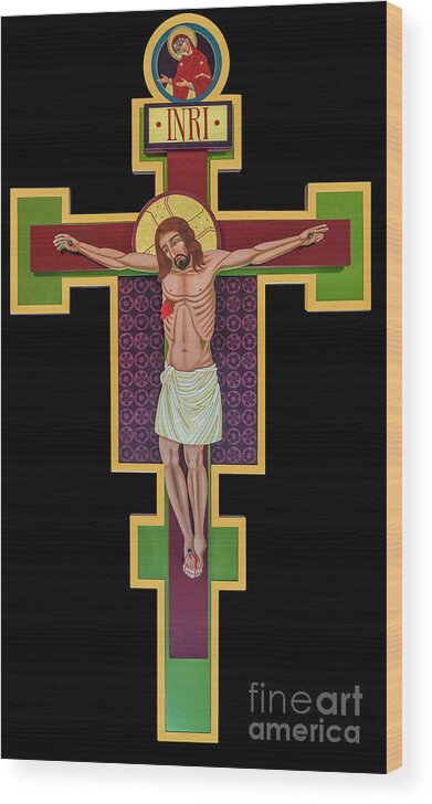 The Cross Of Life-the Flowering Cross Wood Print featuring the painting The Cross of Life-The Flowering Cross by William Hart McNichols