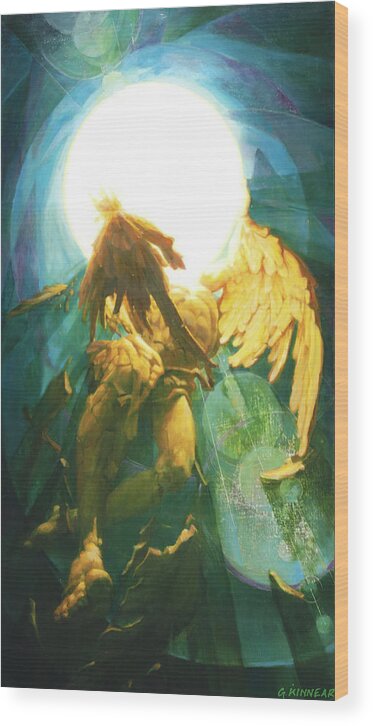 Guy Kinnear Wood Print featuring the painting The Second Voyage Of Icarus by Guy Kinnear