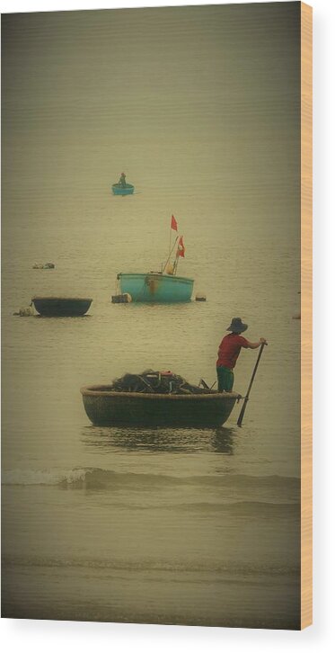 Vietnam Wood Print featuring the photograph Vietnamese sailor by Robert Bociaga