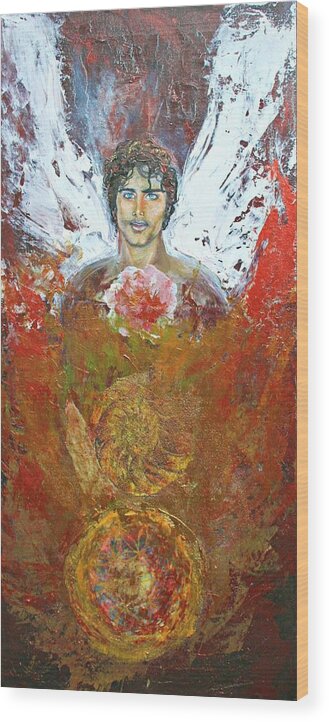 Archangel Wood Print featuring the painting Archangel by Alma Yamazaki