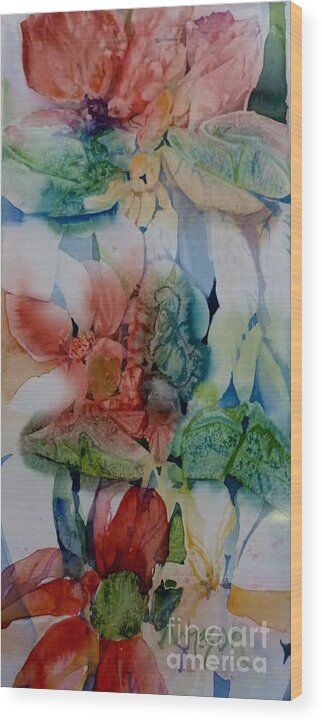 Hortensia Wood Print featuring the painting Bouquet of Flowers by Donna Acheson-Juillet