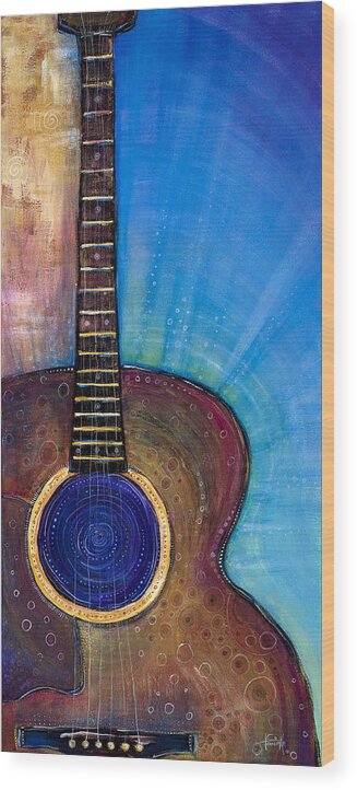Guitar Wood Print featuring the painting Heart Song by Tanielle Childers