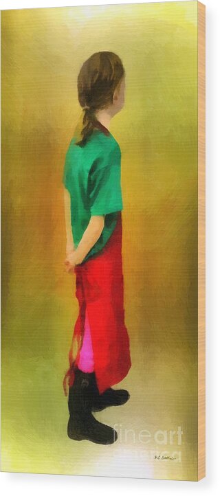 Child Wood Print featuring the painting Little Shopgirl by RC DeWinter