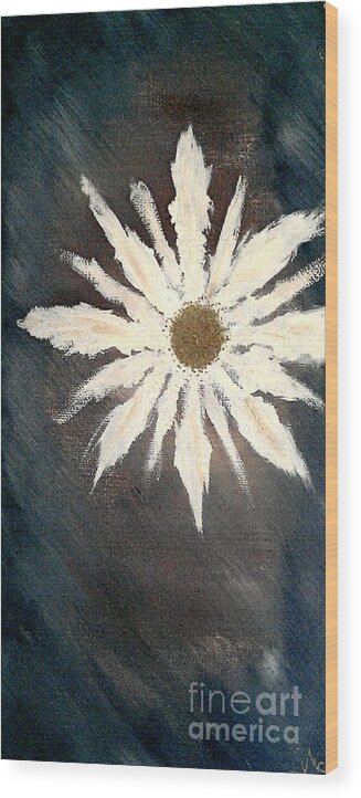 Peace Flower Wood Print featuring the painting Peace Flower by Jacqueline McReynolds