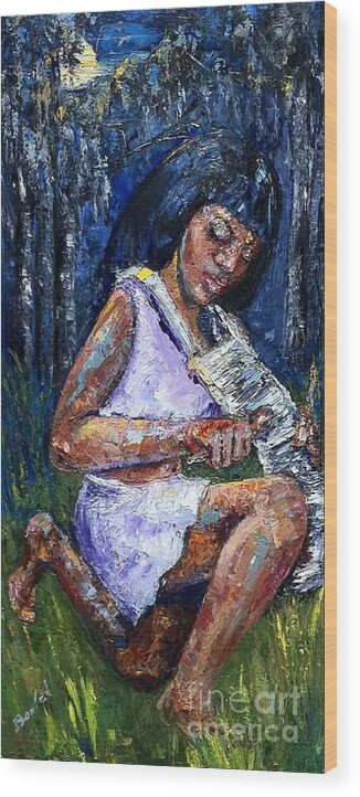 Girl Wood Print featuring the painting Private Practice by Beverly Boulet