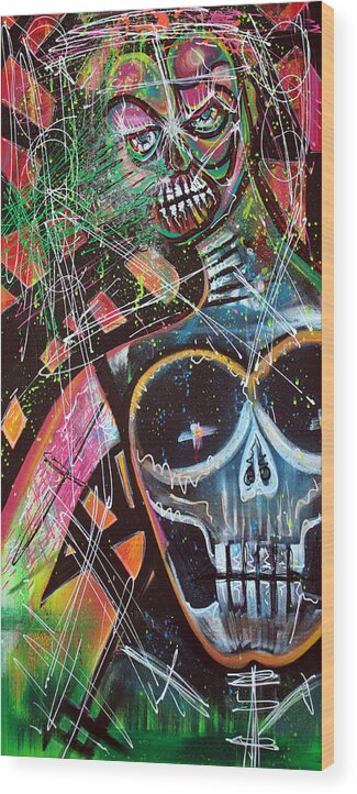 Voodoo Wood Print featuring the painting VOODOO Queen by Laura Barbosa