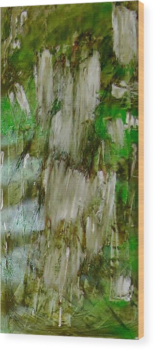 Acryl Painting Artwork Wood Print featuring the painting Y - grass by KUNST MIT HERZ Art with heart