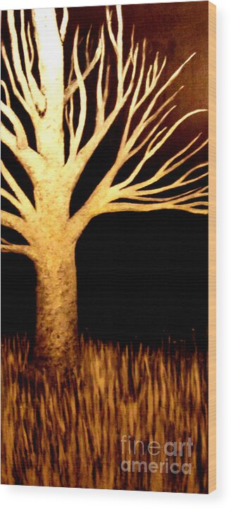 Tree Wood Print featuring the painting Ghost tree by Monica Furlow