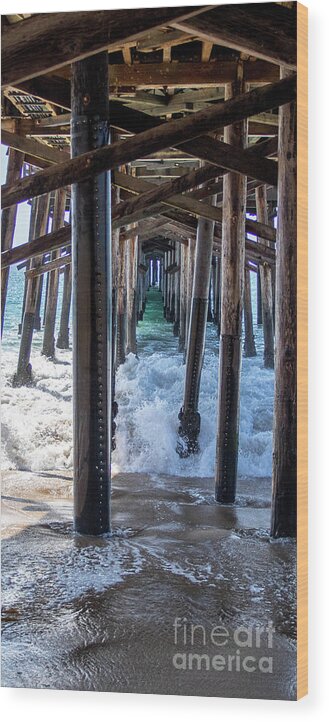 Balboa Pier Wood Print featuring the photograph 3 Panel Pier Part 2 by Shawn MacMeekin