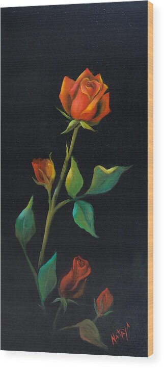 Rose Wood Print featuring the painting Ascending by Nataya Crow