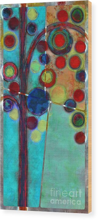 Tree Wood Print featuring the painting Bubble Tree - 7546r2 by Variance Collections