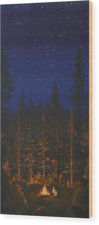Camping Wood Print featuring the painting Camping in the Nothwest by Jennifer Lynch