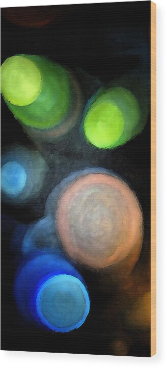 Abstract Wood Print featuring the digital art Circles of Light by Saad Hasnain
