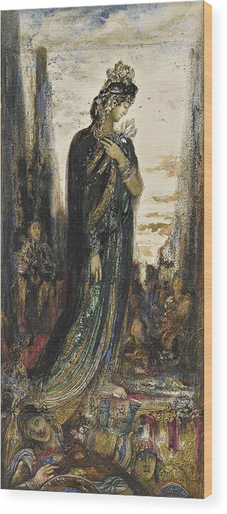 Gustave Moreau Wood Print featuring the drawing Helene by Gustave Moreau