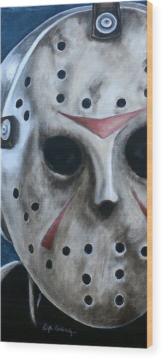 Jason Wood Print featuring the painting Jason up close and personal by Al Molina