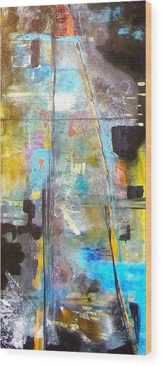 Abstract Wood Print featuring the painting Memorial by Barbara O'Toole